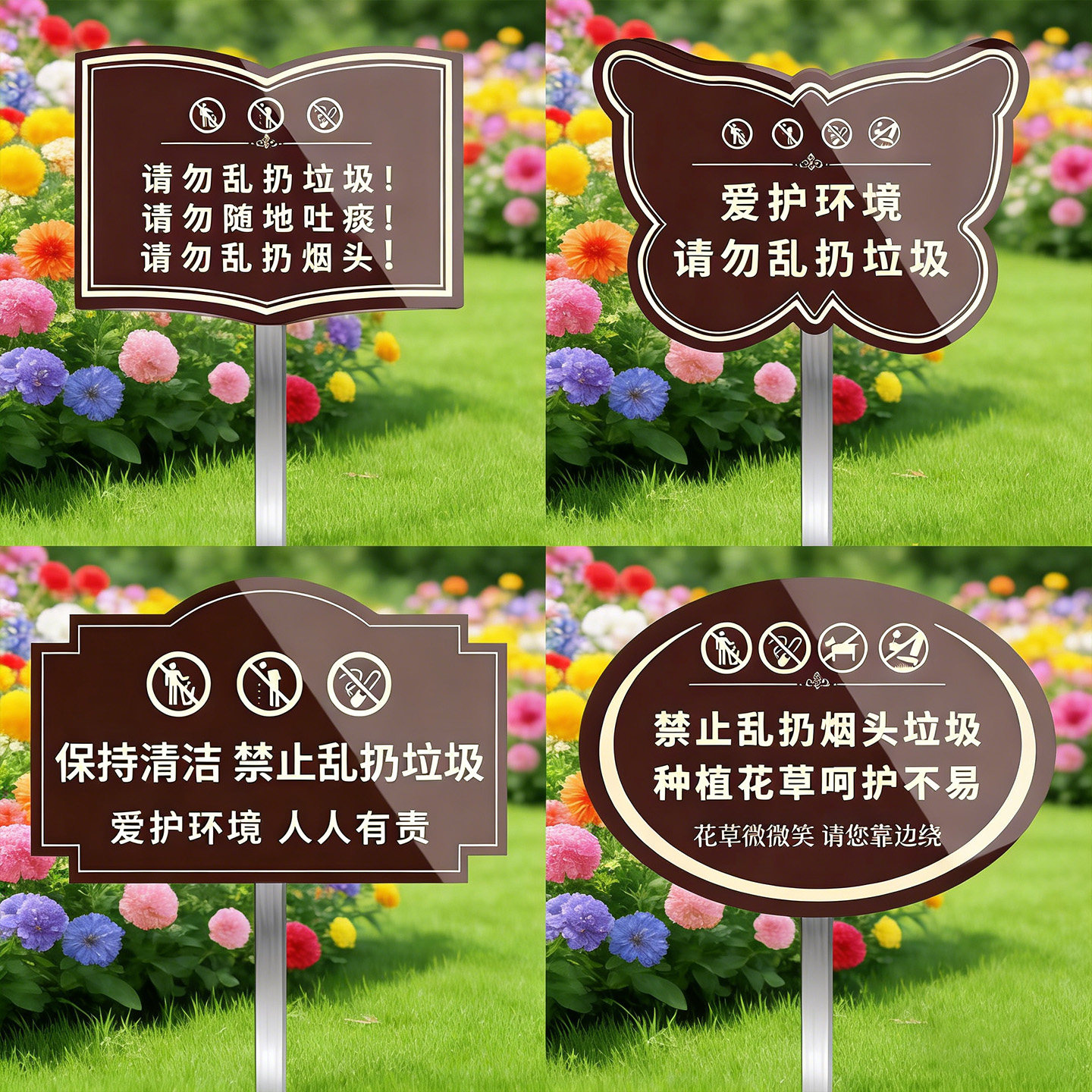 禁止乱扔垃圾请勿乱扔垃圾提示牌
