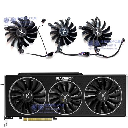 XFX/讯景RX6800 6800XT V1/V2海外版显卡散热风扇 温控静音