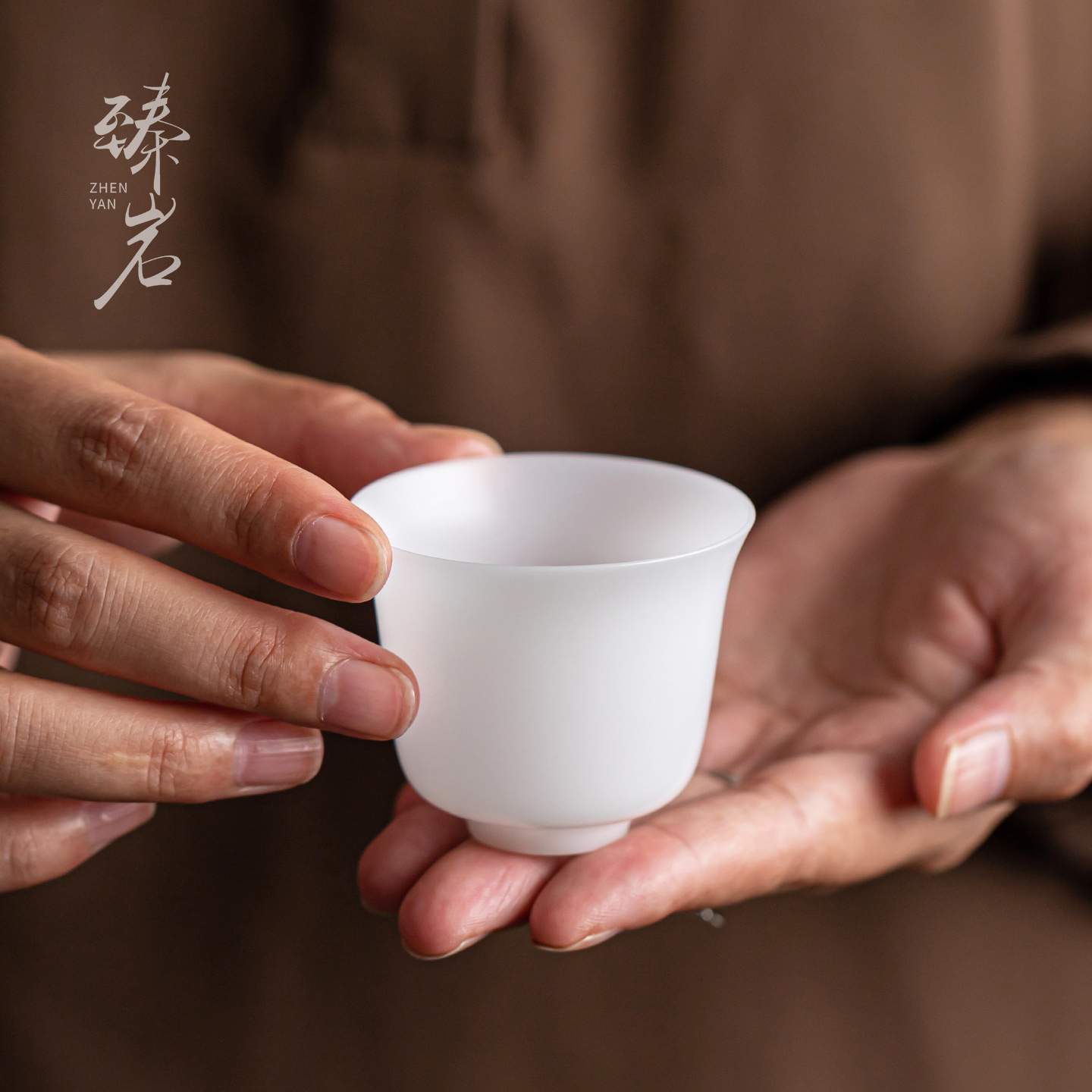 臻岩复古陶瓷薄胎璞玉素烧茶杯