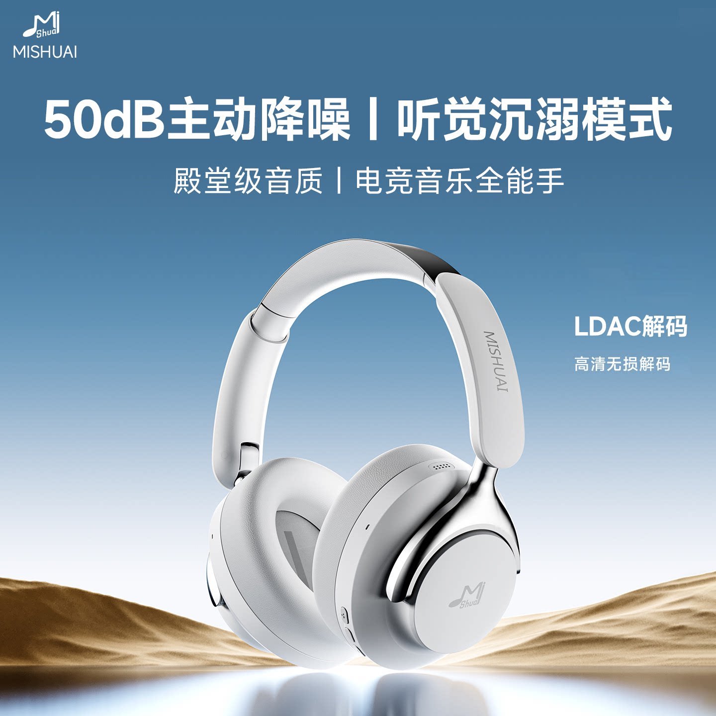 觉醒头戴式耳机蓝牙主动降噪高音质超长续航有线无线游戏2026新款图片