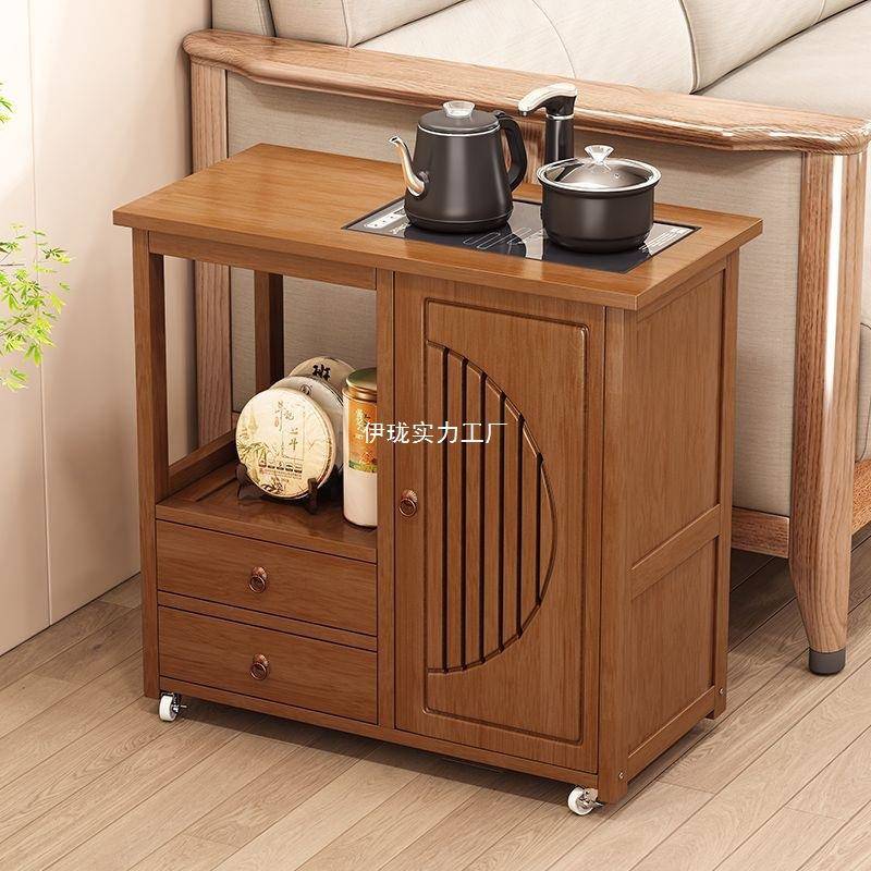 移动茶桌小茶台烧水壶一体小户型茶几沙发边几家用茶水柜茶车阳台