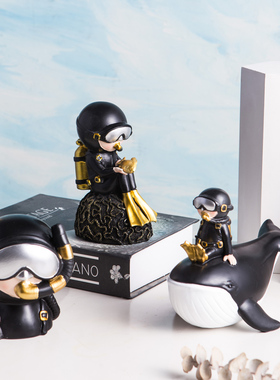 家居装饰品摆件创意摆设房间布置D办公桌儿童房书架好物小潜水员