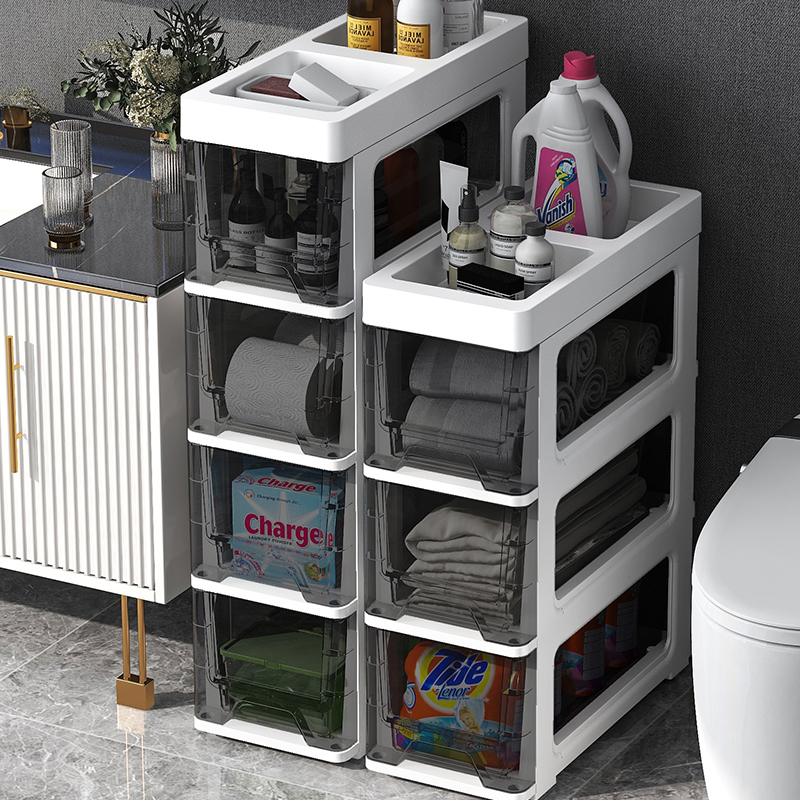 加厚夹缝收e纳柜子塑料抽屉式收纳整理架卫生间浴室多层储物置物