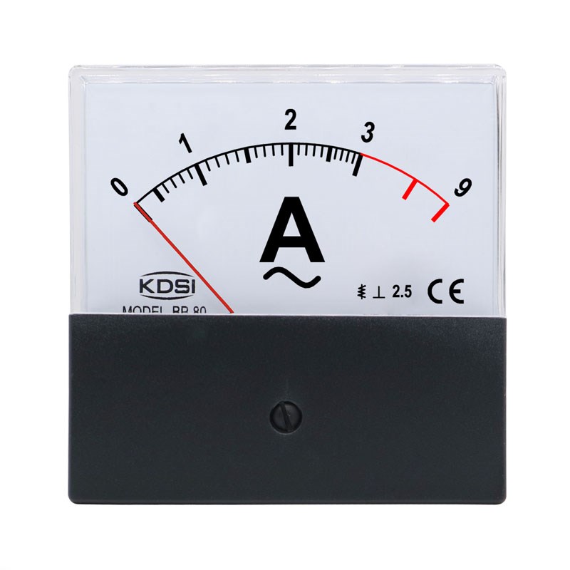 KDSI指针式交流电流表BP-80 AC3A 3倍过载黑盖 圆形开孔电表