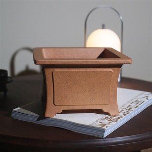 紫砂花盆唯珍家柴烧仿古降坡泥正方形四方奎面盆景盆古典桌面盆栽