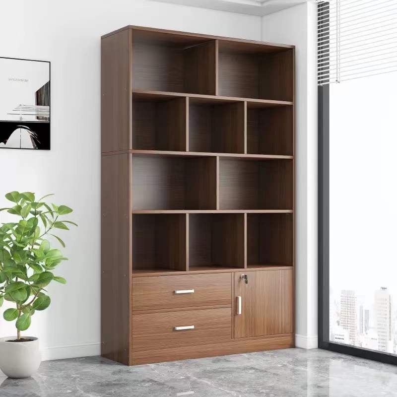 书柜落地置物柜家用卧室收纳架储物柜子办公室木质文件柜简易书架