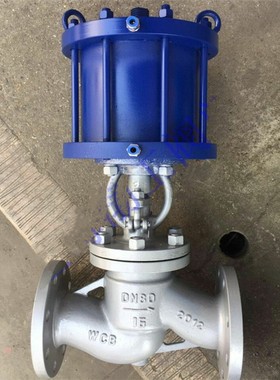 J641H-16/25/40/64C铸钢气动法兰截止阀DN15-900高温蒸汽导热油阀