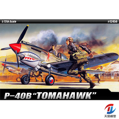天易模型 爱德美拼装飞机 12456 美国P-40B战鹰战斗机 1/72