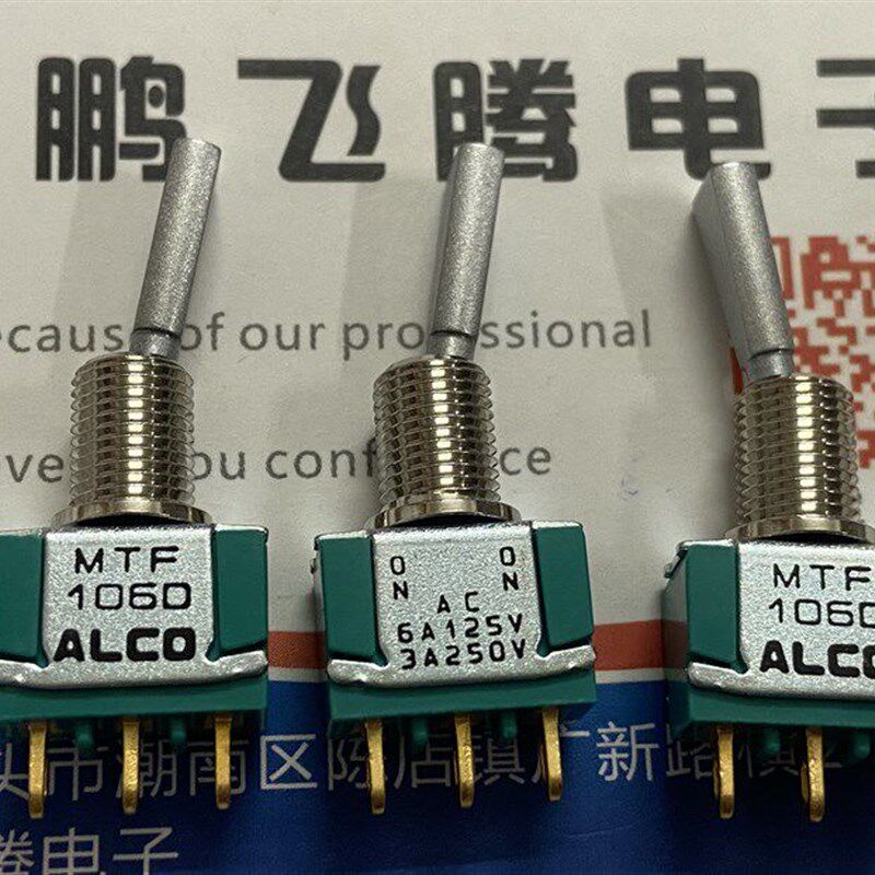 日本ALCO MTF106D扁柄钮子开关3脚2档 摇头摇臂翘板开关3A250VAC