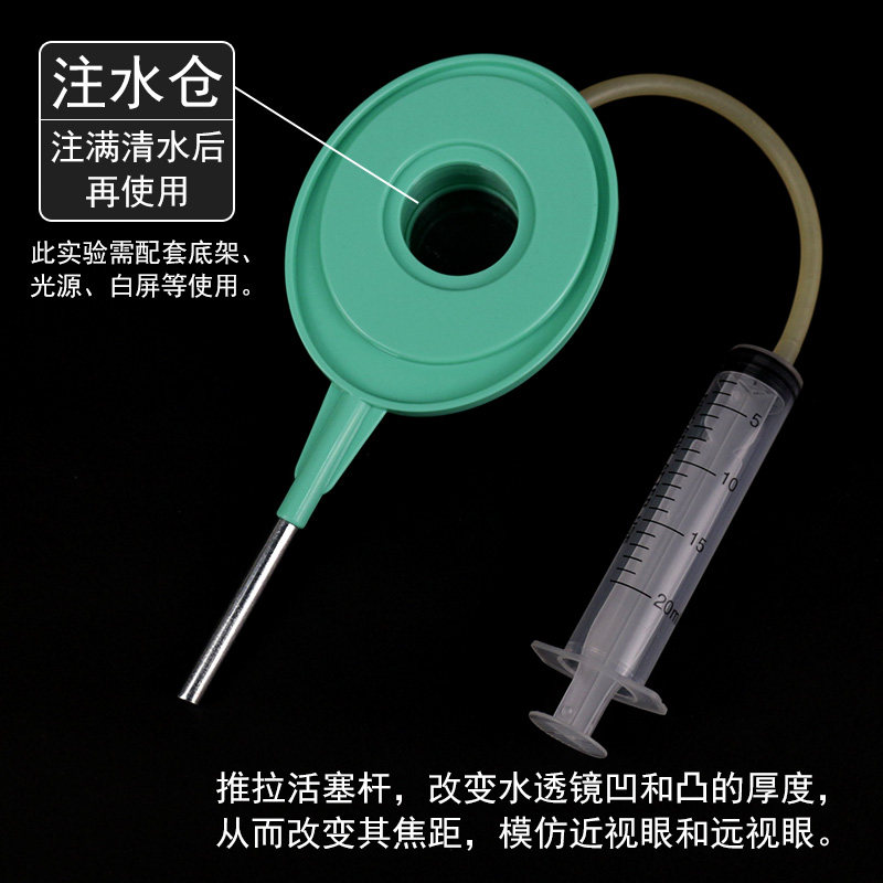 水透镜初中八年级光学实验眼球模拟近视眼远视眼凹凸透镜成像规律