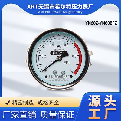 无锡希尔特耐振压力表YN60Z 0-1mpa 油压表液压表带卡 带支架