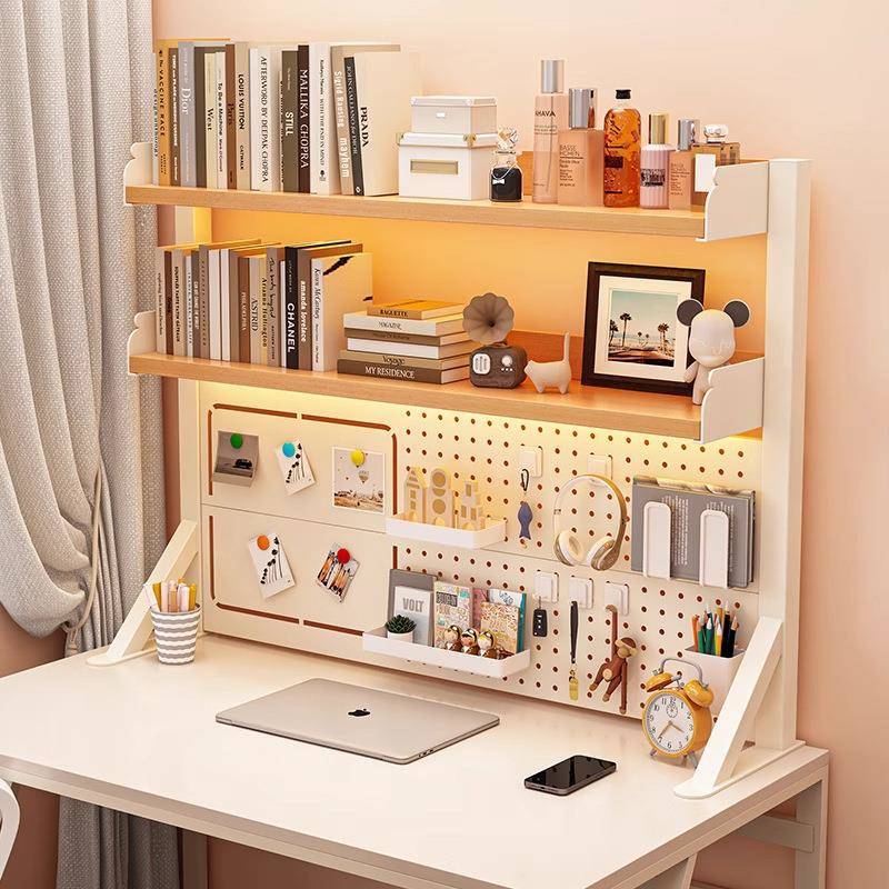 桌面桌层置物架办公书桌多书架铁艺桌GYK上生学电脑上收纳洞洞板