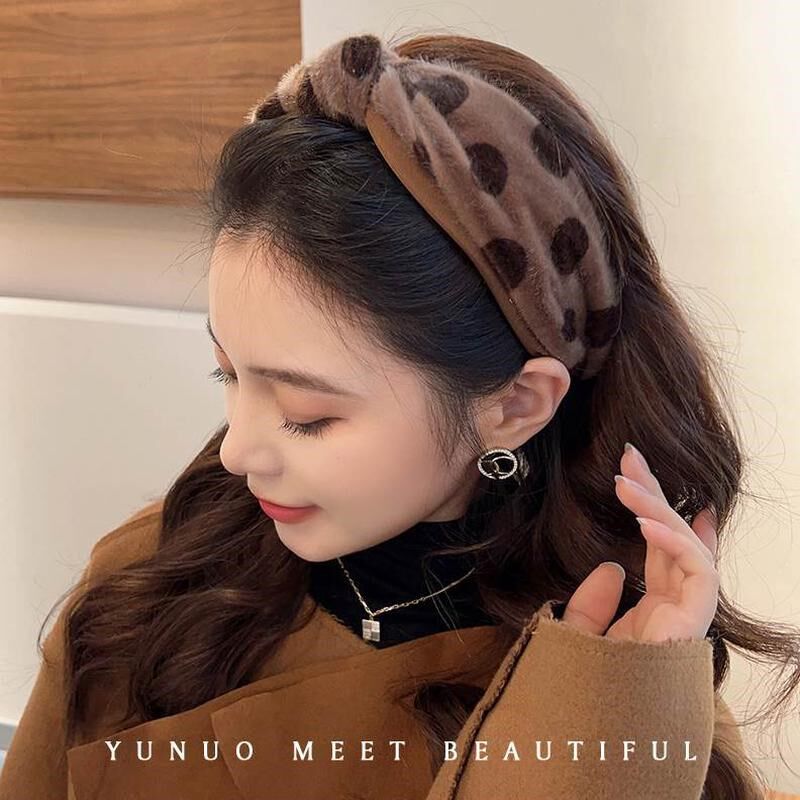 颅顶高感高级发箍l女小发卡网红脸边头箍豹纹洗脸显宽压发气质发