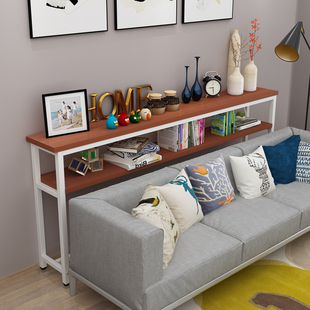 长条窄桌15 20cm宽沙发后靠墙置物架长方J形桌床尾双层100高窄桌