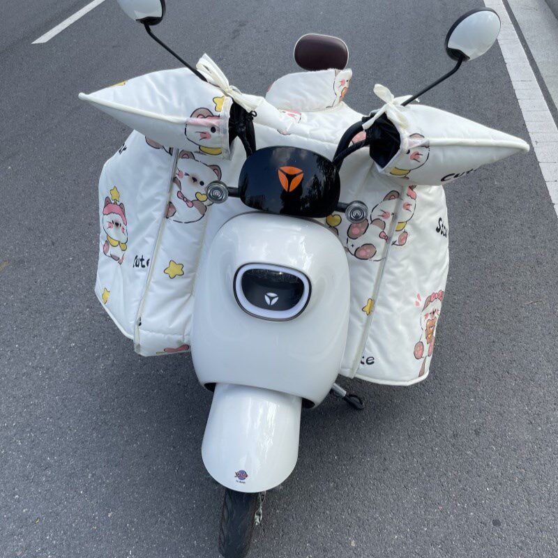可爱电动车挡风被冬季加绒加厚A女防水防风罩冬天骑电车保暖神器