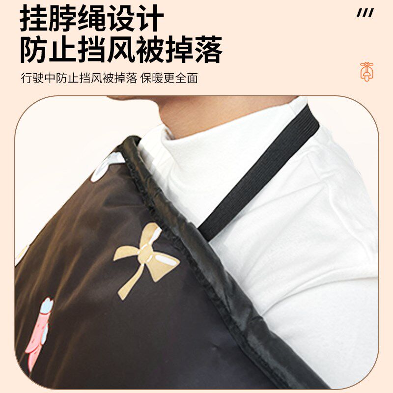 新款电动三轮车后座双人款挡风被冬季加绒K加厚防风罩加大防寒防