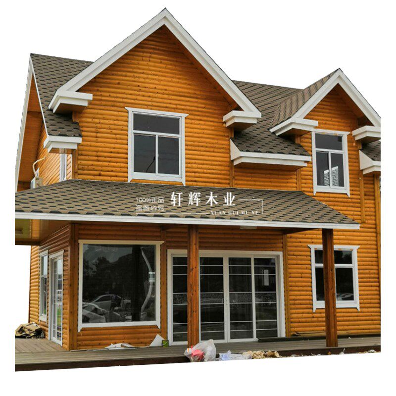 定制木屋别墅度假木房子大v型实木两层户外组装欧式人住乡村木板