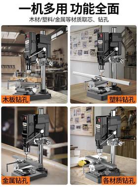 台钻型家用222930小工v功率业级钻床铣床工作台多功能高大精度钻