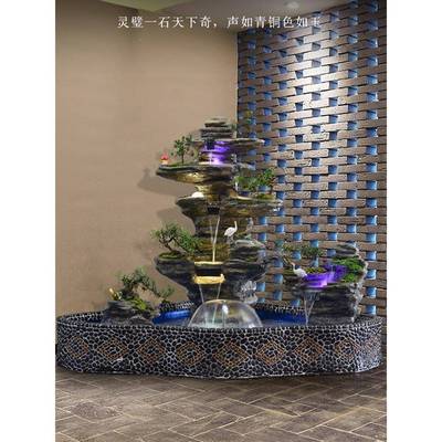 大型假山庭室水喷泉摆流件家院子水池造景鱼池室内外庭院ZG-63828