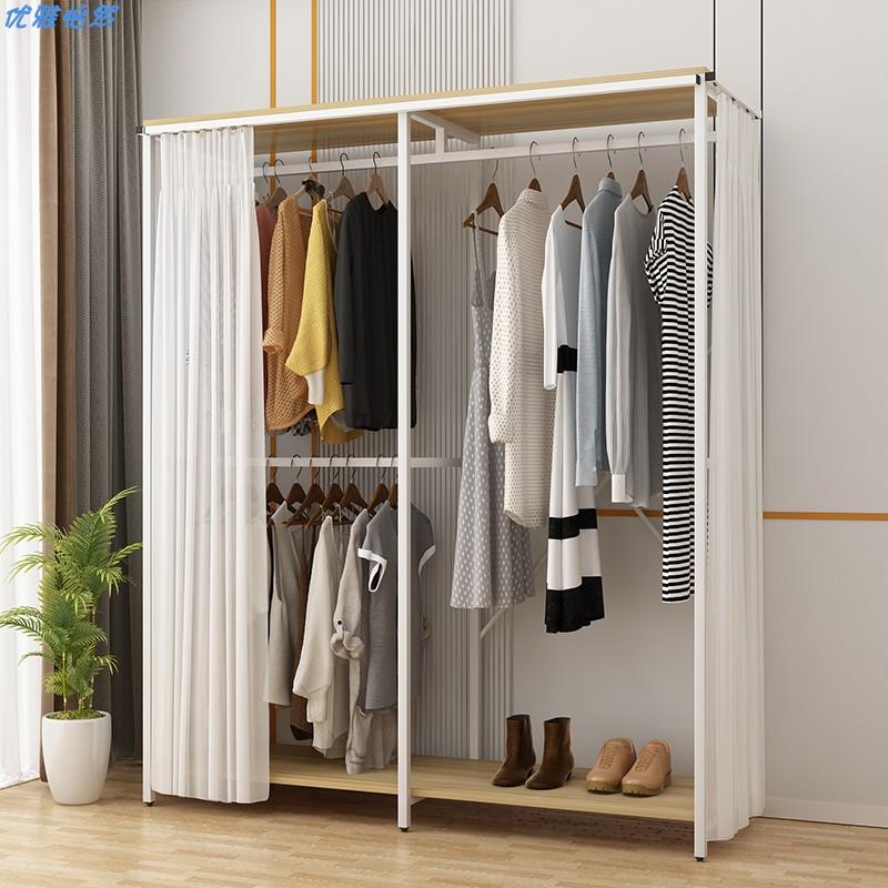 加厚45CM衣防尘双挂服层简易挂衣架YYYR_BB落地卧室金开属衣帽架