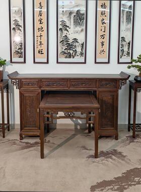 新具中式中堂桌条案实木农村堂家六件OYN屋套八仙桌神台条几机供
