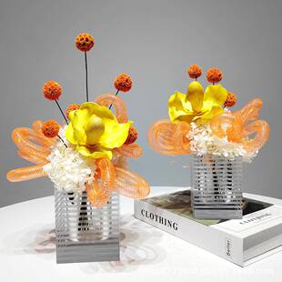 简厅约现代仿真花摆件轻奢绿植花艺家1159居谈客几洽桌洗漱茶台餐