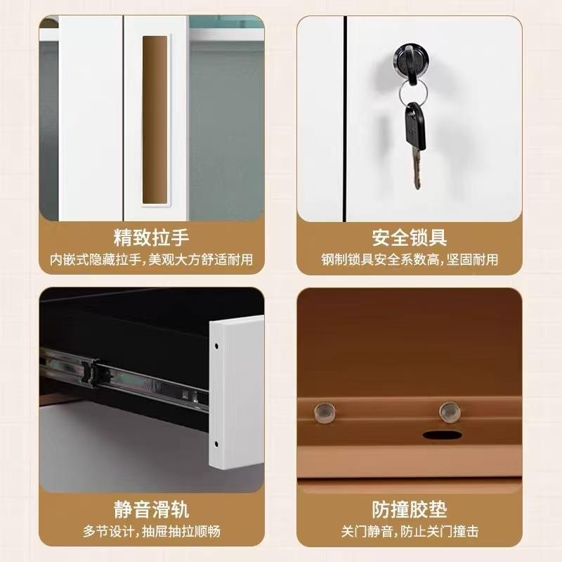 窄边铁皮柜加厚储拆装件柜办公室案柜资料HR185物柜财务凭证档柜