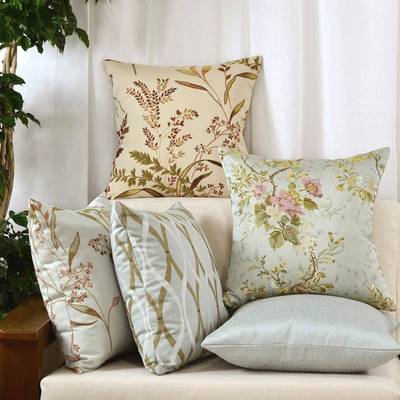 沙发抱枕靠垫家居枕车内装饰乡间村ltao1017客厅庭院提花靠美式品