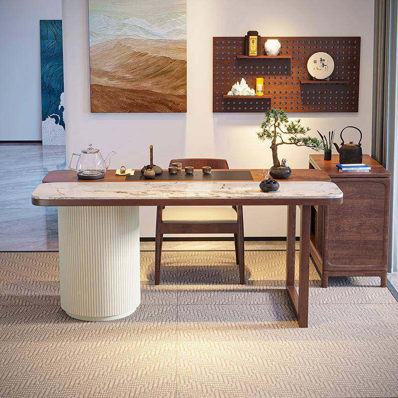 阳茶无品牌/岩桌椅组合小户型现代简约家用茶台台茶桌一体木实板,基础建材,脚轮/万向轮,淘宝优惠券,粉丝福利购,淘宝优惠卷