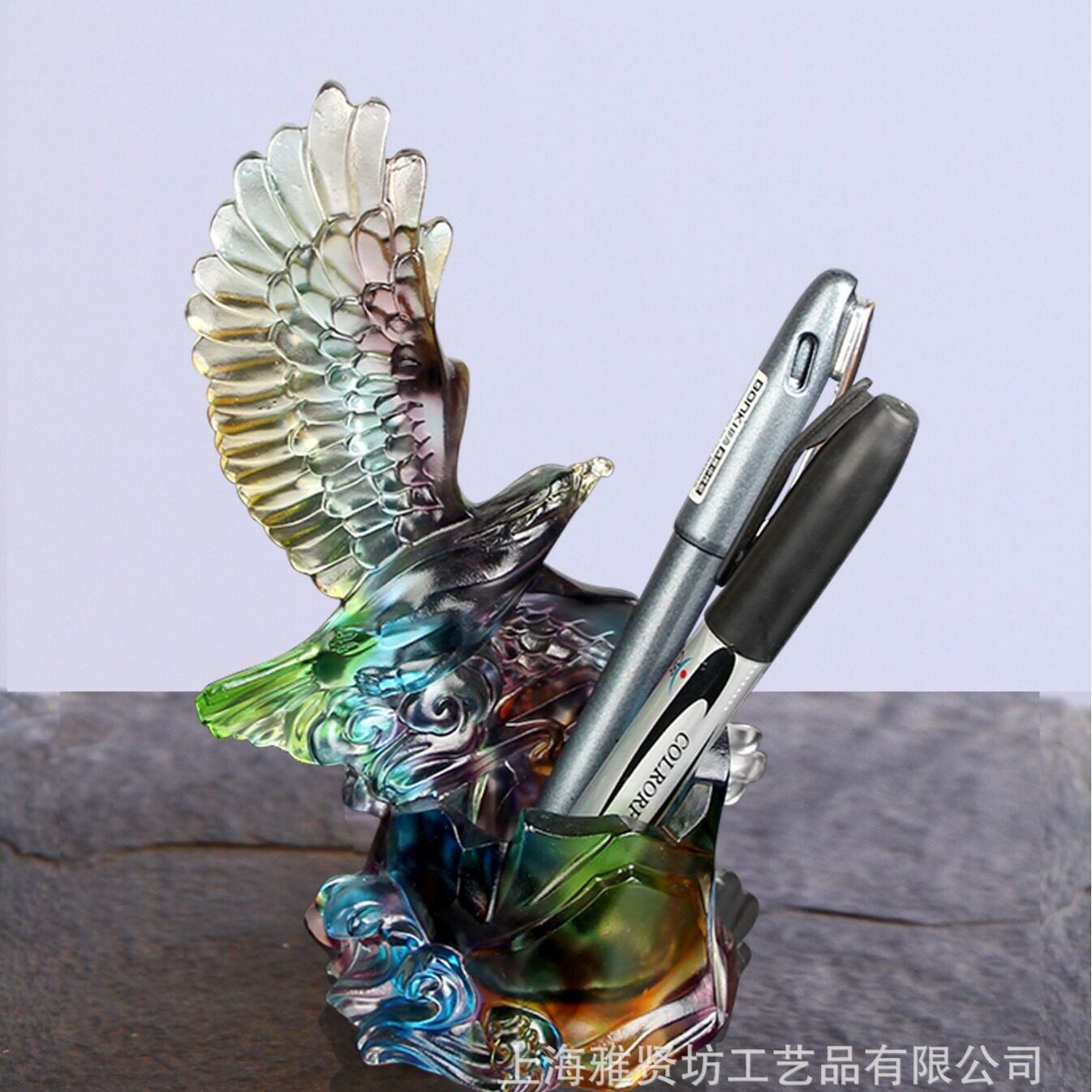 古法琉璃鸿展笔筒摆件 琉璃工艺品家居用品装饰摆件