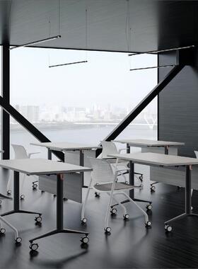 折叠桌角支架长形加厚可叠桌架腿现铝合折金现方代翻转支撑简HHP