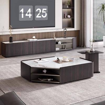 359-70计24设师款式岩板茶几电视柜轻VOY奢现代高端意创意1厅现代