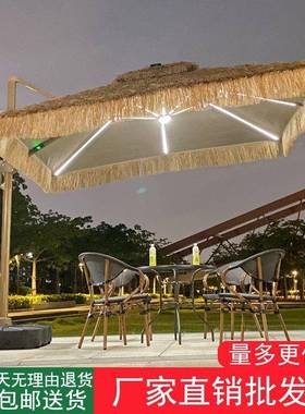 户外遮阳伞SIK稻草农家摊乐民宿仿真毛草伞摆伞花茅草伞庭院园网