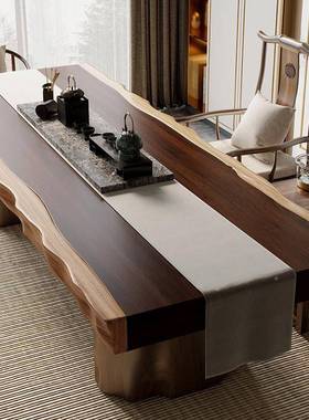 中式实WQT木茶新台茶桌组合办公室泡茶一体茶桌椅套办全公用两家