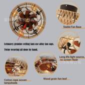 麻绳电商平台供354厂家创意吸货顶灯风扇吸灯麻绳编创织意顶灯