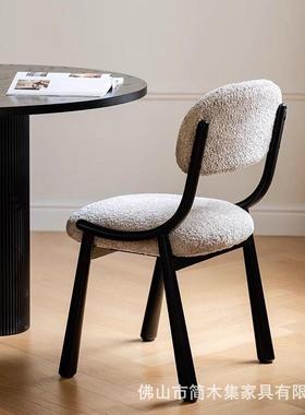 肖恩椅复古XPD餐椅椅家用现钢代设计师轻奢餐厅约靠背不锈奶简油