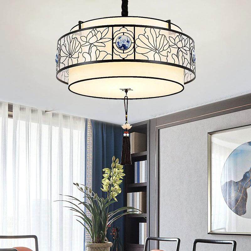 新中式吊灯吸顶复灯现代简约中风餐厅吧国台古铁艺灯卧室灯荷花书,家装灯饰光源,智能吊灯,淘宝优惠券,粉丝福利购,淘宝优惠卷