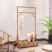 新中式 实木挂衣架帽架带抽帽箱落斗柜2卧衣室民宿酒店衣地帽衣柜