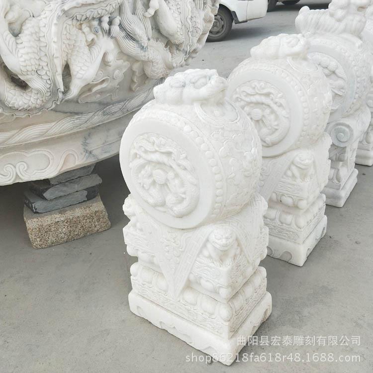 雕汉白玉门墩石狮子大象貔石貅抱鼓户外41仿古做旧鼓石摆件