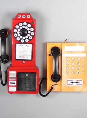 饰仿真电话机模大哥大手机模型复古品老式座艺机怀旧物件壁挂电话