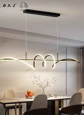 餐厅吊灯现代约极简简饭厅餐679桌灯205款创意设计长条新网红吧2