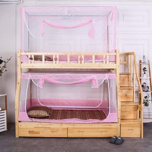 子床蚊帐130装安了书母架款180高儿童蚊帐梯形双低层床1030110上