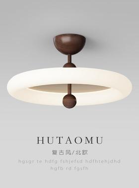 中卧复室灯奶油吸顶古灯古风法式感甜甜圈半吸吊679灯儿童房灯具