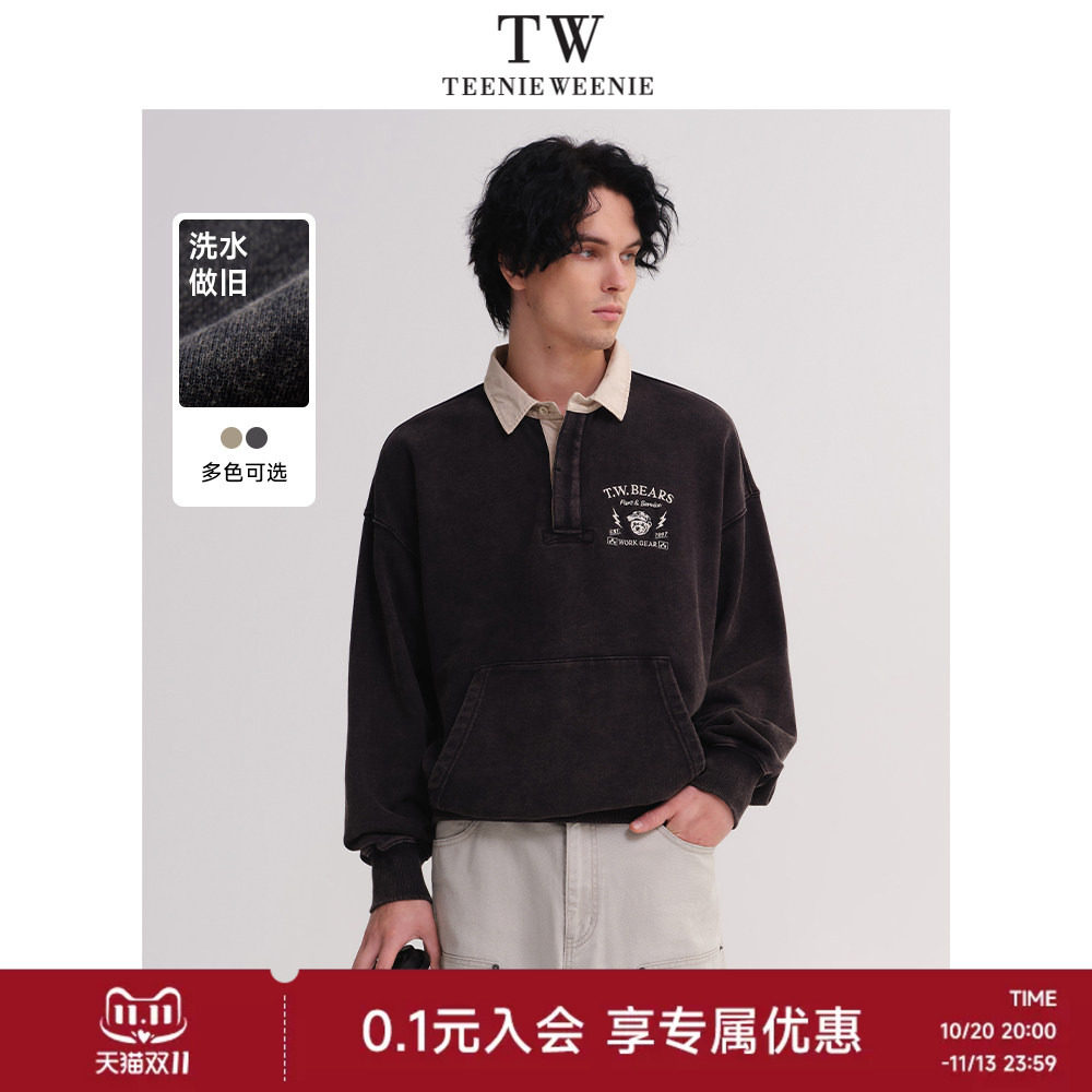 TeenieWeenie小熊男装字母卫衣男2025春季新款