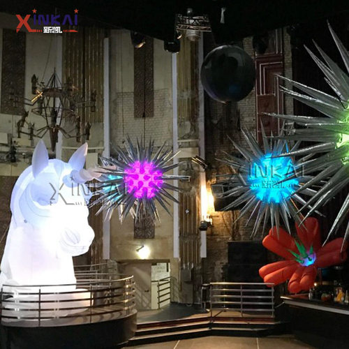 源头直销充气灯光球 LED灯光吊挂刺球 演出灯光节美陈装饰球模型