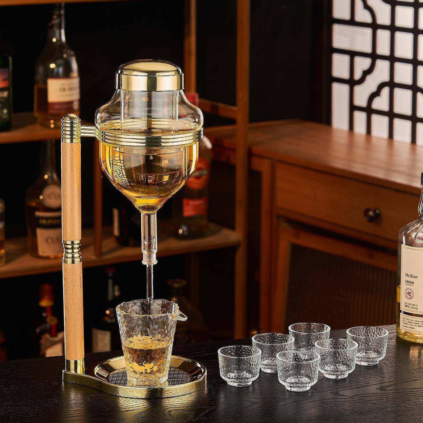 日式冰酒器冰顶滴针漏分酒器10清壶快速镇醒酒酒器清酒酒具套装