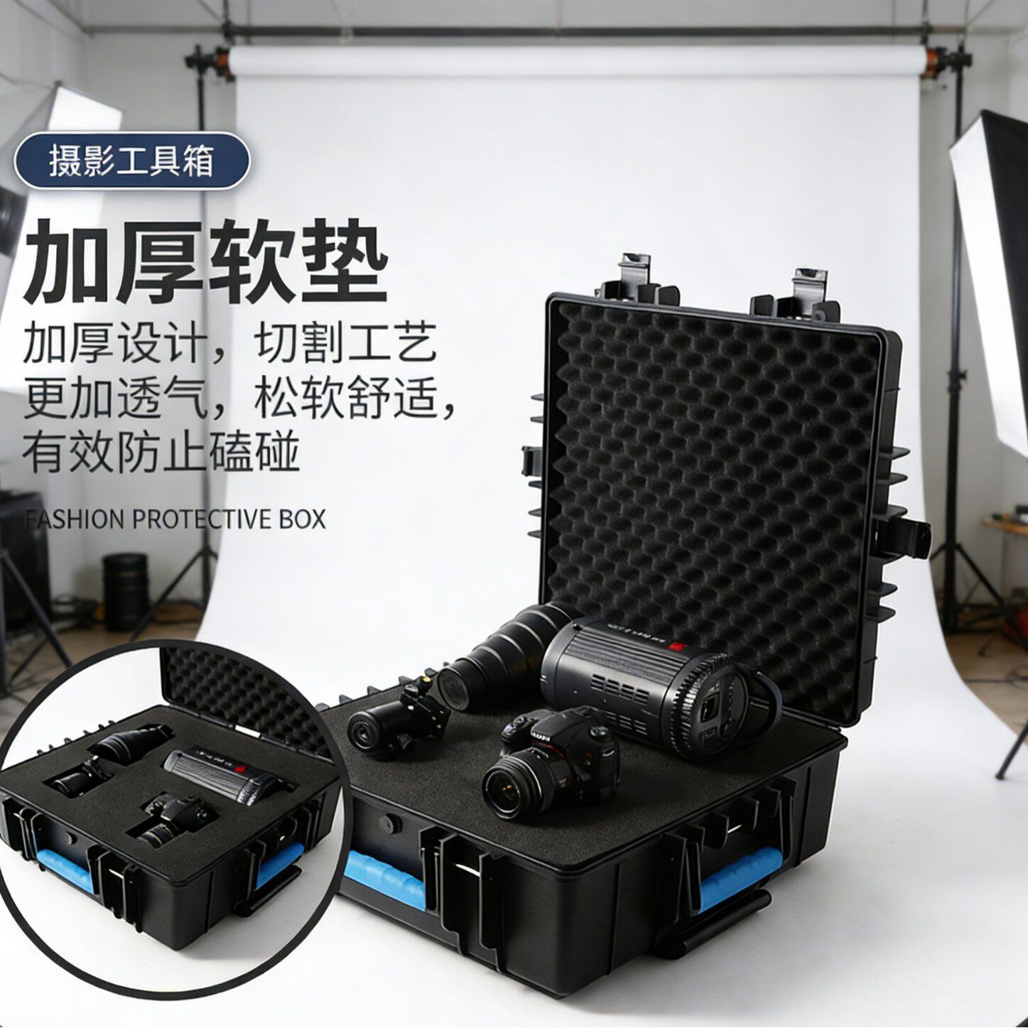 220A 多用途pp塑料拉杆箱 大号设备仪器存储保护箱