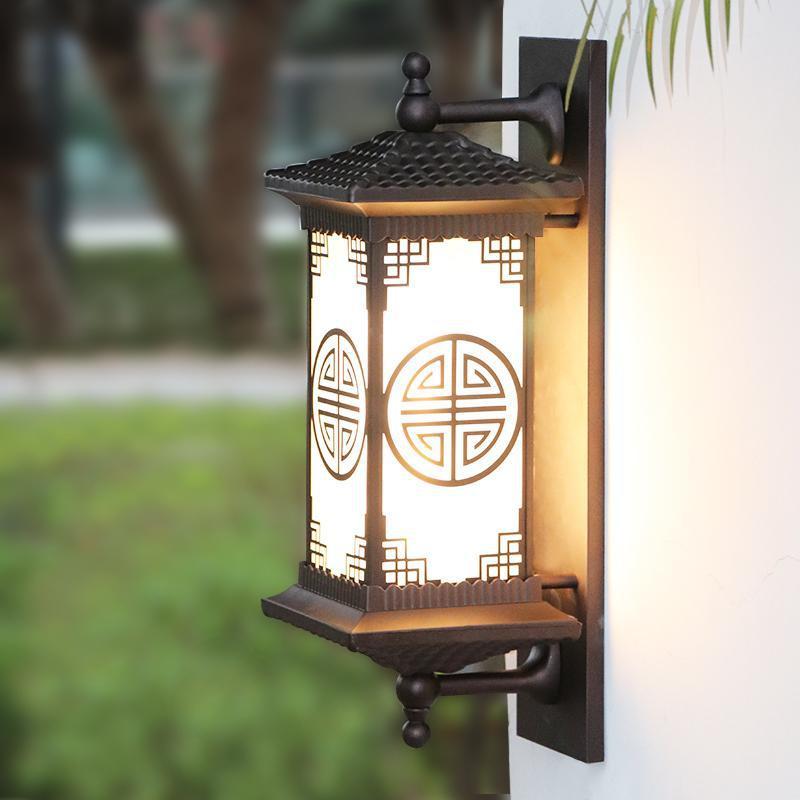 新中式太阳能户外防水壁灯