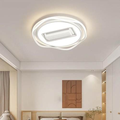 无气叶顶风扇灯2025新款客厅吸灯餐厅卧室一智能简约大吊扇677体