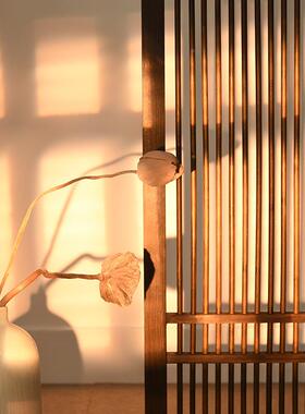 新隔中式F96SMSS8实木竹道屏风断折叠移动厅卧室遮挡茶楼具复客古